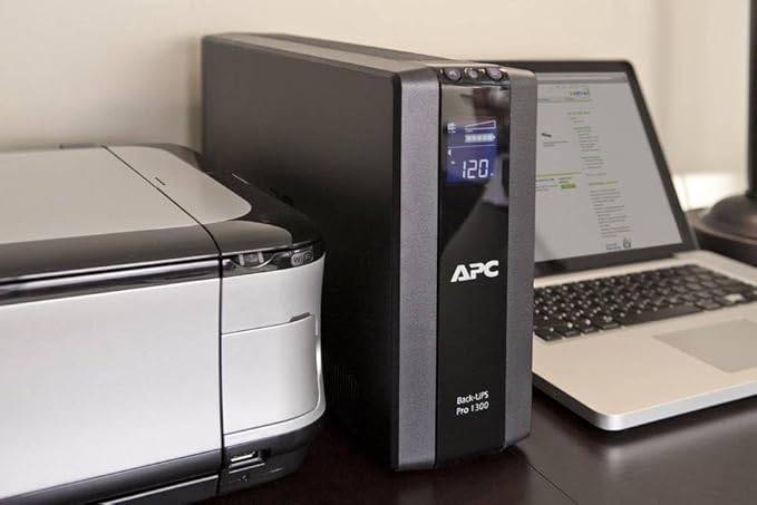 APC UPS 1500VA Battery Backup Surge Protector, BR1500G Backup Battery Power Supply with AVR