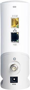 ARRIS (S33) - Cable Modem - Fast DOCSIS 3.1 Multi-Gigabit WiFi for Comcast Xfinity, Cox, Spectrum & More 1 & 2.5 Gbps Ports 2.5 Gbps Max Internet Speeds 4 OFDM Channels 2 Year Warranty