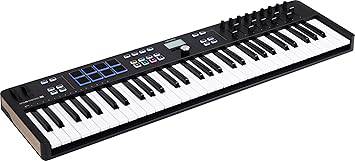 Arturia - KeyLab Essential 61 mk3 - MIDI Controller Keyboard for Music Production, with All-in-One Software Package - 61 Keys, 9 Encoders, 9 Faders, 1 Modulation Wheel, 1 Pitch Bend Wheel, 8 Pads