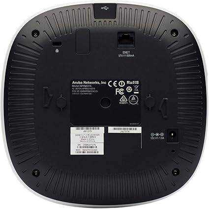 Aruba Instant IAP-315-US access point by Hewlett Packard Enterprise with 2x2 MIMO, dual-band Wi-Fi 802.11ac Wave 2, PoE support