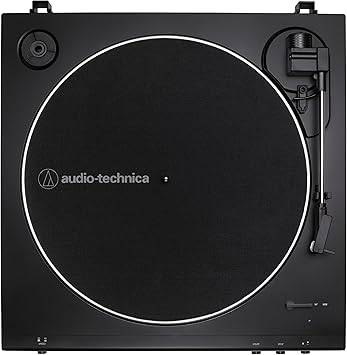 Audio-Technica AT-LP60X-BK Fully Automatic Belt-Drive Stereo Turntable, Black, Hi-Fi, 2 Speed, Dust Cover, Anti-Resonance, Die-Cast Aluminum Platter