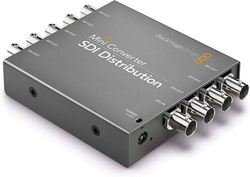 Blackmagic Design Mini Converter SDI Distribution device showing multiple SDI output ports on a compact black unit