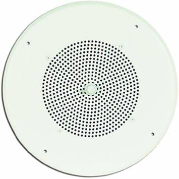 Bogen S86T725PG8WVR speaker with volume control, shown with grille and mounting bracket on a white background
