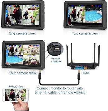 CasaCam VS1002 Wireless Security Camera System with HD Spotlight Cameras and 7