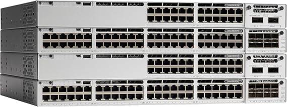 Cisco Catalyst 9300 24-port data switch with front view, showing ports and sleek design for enterprise networking.
