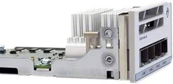 Cisco 4 x 1GE network module for switches, featuring four gigabit Ethernet ports for high-speed network connectivity.