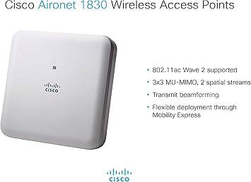 Cisco Aironet 1832I-B-K9 Wi-Fi Access Point, 802.11ac Wave 2, with Internal Antenna - AIR-AP1832I-B-K9