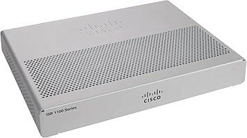 Cisco C1101-4P router with 1 port, Gigabit Ethernet, rack-mountable desktop design, TAA compliant, shown in a professional setup.