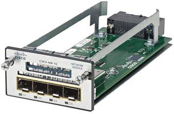 Cisco C3KX-NM-10G network module installed in a switch, showing ports and connection interfaces, for high-speed network expansion.