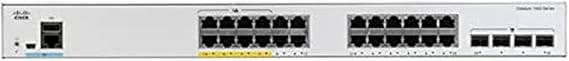 Cisco Catalyst 1000-24FP-4G-L network switch with 24 Gigabit Ethernet PoE+ ports, 4 SFP uplink ports, and warranty.