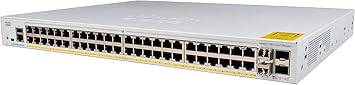Cisco Catalyst 1000-48P-4X-L network switch with 48 Gigabit Ethernet PoE+ ports and 4 10G SFP+ uplink ports.