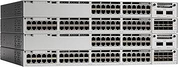 Cisco Catalyst 9300 48-port PoE+ network switch with network essentials, shown with ports and front panel details.