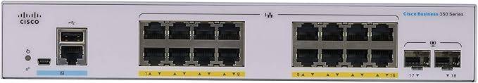 CISCO DESIGNED Business CBS350-16FP-2G Managed Switch | 16 Port GE | Full PoE | 2x1G SFP | Limited Lifetime Protection - CBS350-16FP-2G