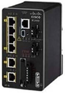 Cisco IE-2000-4TS-G-B Ethernet switch showing ports and LED indicators on a network device.