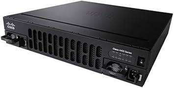 Cisco ISR4321/K9 router with multiple Ethernet ports and modular design, suitable for enterprise networking.