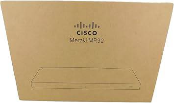 Cisco Meraki MR32-HW indoor access point with dual-band Wi-Fi 6, Bluetooth, PoE, 802.11ac, 2x2 MIMO for reliable wireless coverage