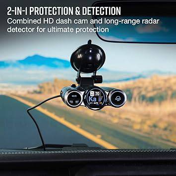 COBRA Road Scout Dash Cam and Radar Detector, WiFi, Bluetooth, iRadar Compatible, HD 1080P Dash Camera for Cars, Heavy Duty EZ Mag Mount, Connects with iRadar App, Black - 0181000-0