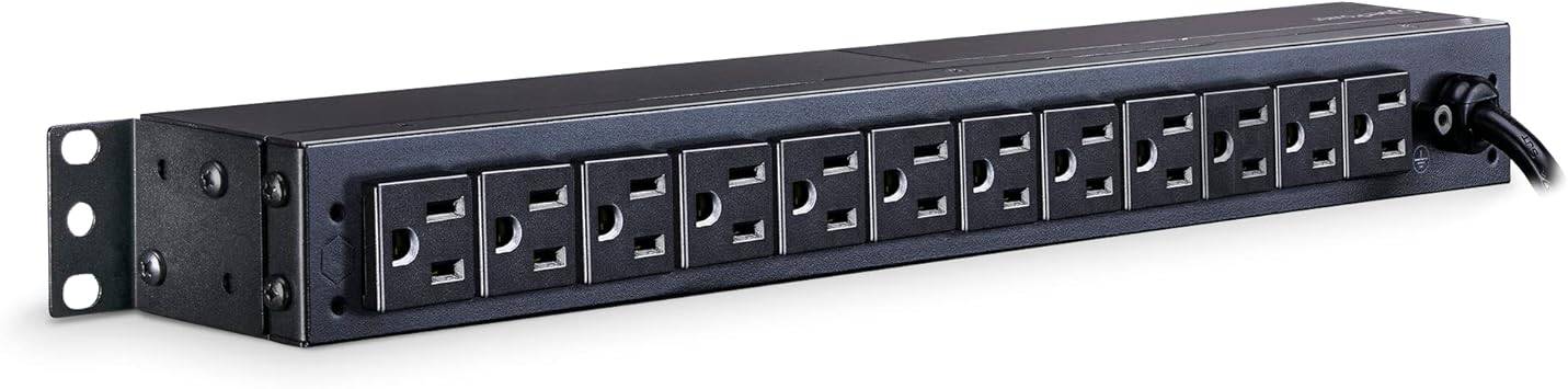 CyberPower PDU15M2F12R Metered PDU, 100-125V/15A, 14 Outlets, 1U Rackmount