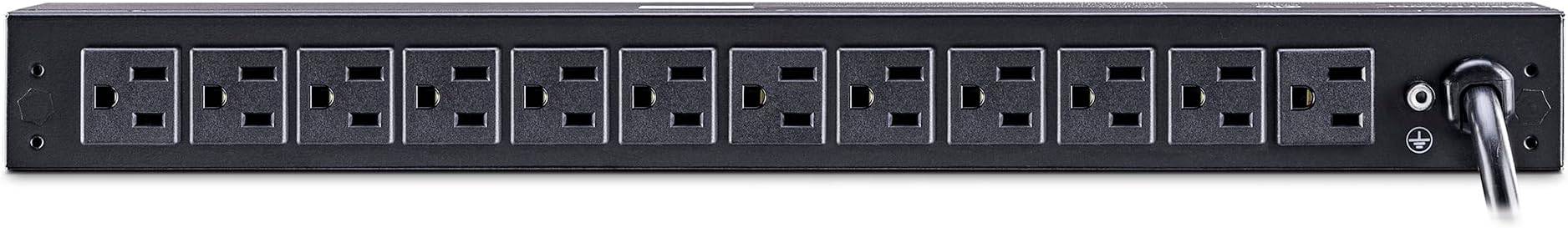 CyberPower PDU15M2F12R Metered PDU, 100-125V/15A, 14 Outlets, 1U Rackmount