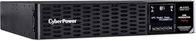CyberPower PR1500RT2U Smart App Sinewave UPS System, 1500VA/1500W, 8 Outlets, 2U Rack/Tower, AVR