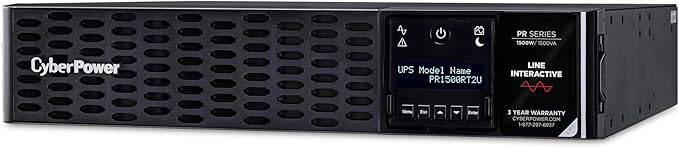 CyberPower PR1500RT2U Smart App Sinewave UPS System, 1500VA/1500W, 8 Outlets, 2U Rack/Tower, AVR