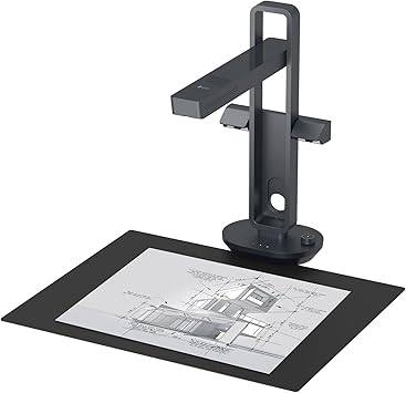 CZUR Aura Pro Book & Document Scanner capturing A3 and A4 pages with auto-flattening, foldable design, compatible with Windows and Mac OS.