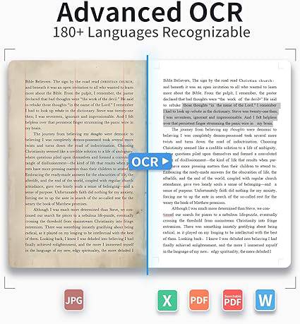 CZUR Shine Ultra Smart Portable Document Scanner, Thin Book Scanner with OCR, USB Document Camera for Desktop/Laptop, Capture Size A3, Compatible with Windows & Mac OS - CZUR