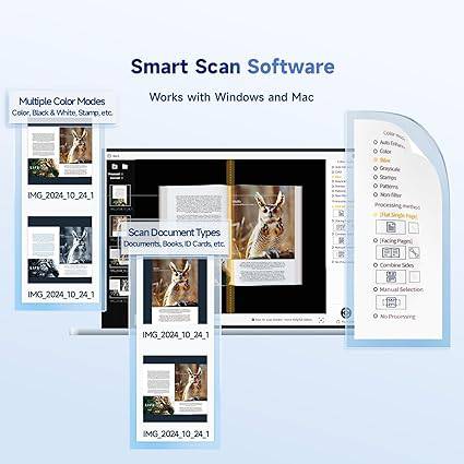 CZUR Shine Ultra Smart Portable Document Scanner, Thin Book Scanner with OCR, USB Document Camera for Desktop/Laptop, Capture Size A3, Compatible with Windows & Mac OS - CZUR