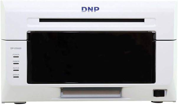 DNP DS620A professional photo printer with sleek design and control panel, printing high-quality photos efficiently.