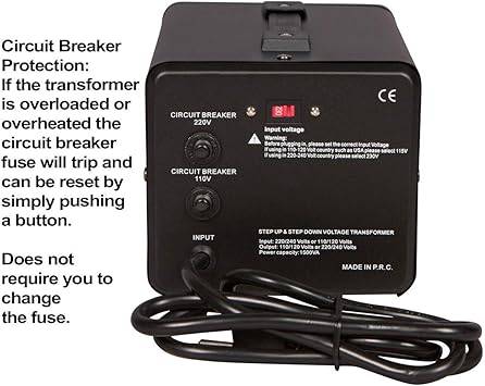 Dynastar Step Up & Step Down Voltage Converter and Transformer, 110-220 to 220-240 Volts; Heavy Duty, Extra Durable Lifetime Coil, 5-Year-Warranty, 5500 Watts