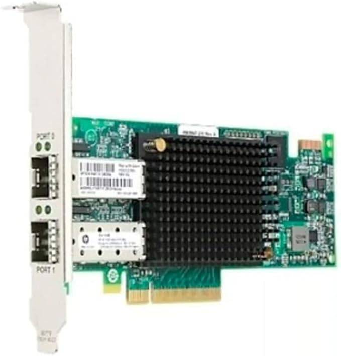 Emulex 16GB FC dual-port HBA card for Fibre Channel connectivity, shown installed in a server.