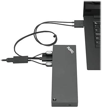 Enovo ThinkPad Thunderbolt 3 Workstation Dock Gen 2 in black, featuring multiple ports and sleek design for enhanced connectivity.
