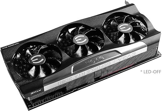 EVGA GeForce RTX 3080 FTW3 Ultra Gaming graphics card with ARGB LED, metal backplate, 10GB GDDR6X, iCX3 tech, and LHR.