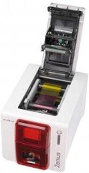 EVOLIS, ZENIUS Classic Printer, Single Sided, Without Option, USB, RED Trim, USB Cable Included - ZN1U0000RS