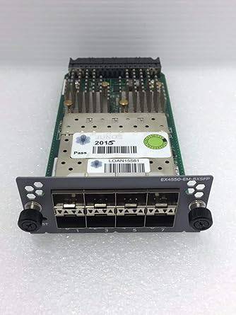 8-port 10GbE SFP+ expansion module for network switches, compatible with EX4550 series, featuring high-speed connectivity.