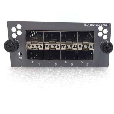8-port 10GbE SFP+ expansion module for network switches, compatible with EX4550 series, featuring high-speed connectivity.
