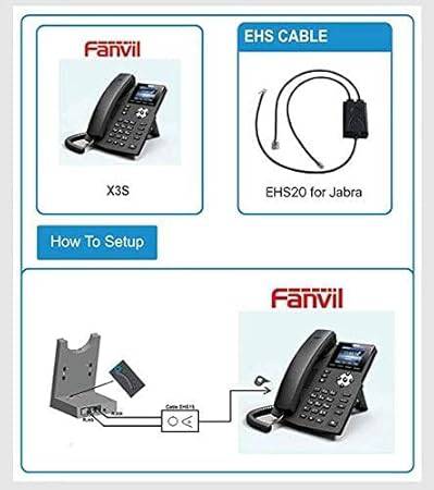 Fanvil EHS20 headset extension cable with connectors, compatible with Fanvil phones, designed for clear audio communication.