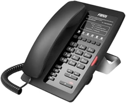 Fanvil H3 professional hotel IP phone with PoE, featuring a sleek design and functional display for hotel communication needs.