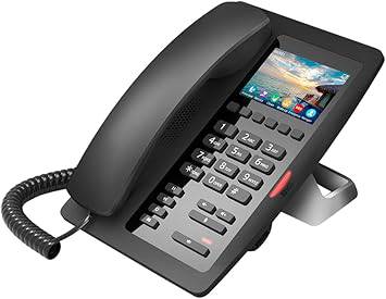 Fanvil H5W Wi-Fi IP phone with 3.5-inch color screen and dual SIP lines, ideal for hospitals, hotels, and shopping malls.