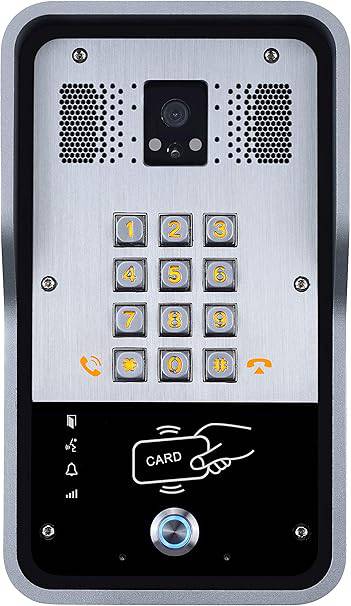 Fanvil i31S video door phone with camera and speaker, mounted on a wall for secure home or business access.