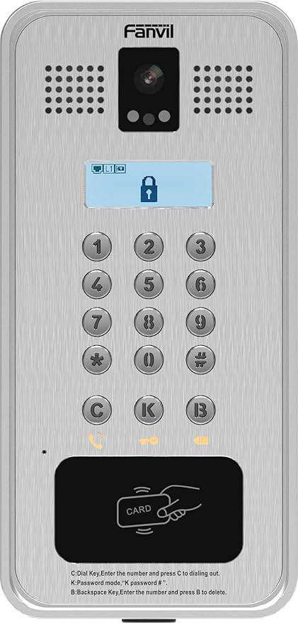 Fanvil i33V Video Door Phone, 2 SIP Lines, LCD Display, IP65 Outdoor Rated - i33V
