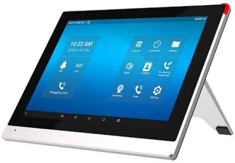 Fanvil i56A SIP indoor station with touchscreen display, black design, and call buttons, power supply adapter not included.
