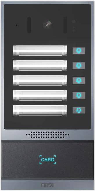 Fanvil i63 video door phone with 5 speed-dial buttons, PoE support, and a sleek design for secure home or office access.