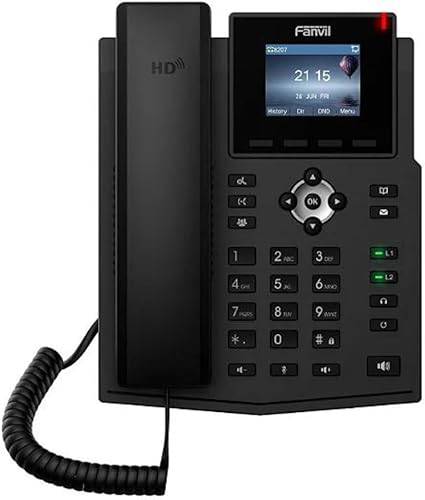 Fanvil X3SP entry-level color display phone with HD voice and POE, featuring 2 line keys and a sleek design.