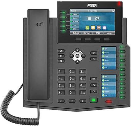 Fanvil X6U gigabit phone with 6 lines, triple color screen, and 60 DSS keys, featuring an ultra-elegant design and modern interface.