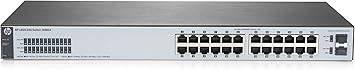 HP 1820-24G switch with 24 Gigabit Ethernet ports, new retail model, compact network switch for small business use