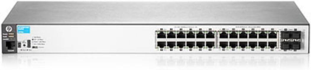 HP J9776A 24 Port Gigabit Switch with LED indicators and ports for reliable network connectivity