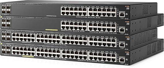 HP JL354A Aruba 2540 24G 4SFP+ Switch with multiple ports and SFP+ connections, used for network switching and data transfer.
