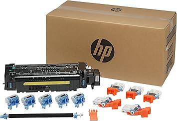 HP L0H24A original printer maintenance kit, compatible with HP printers, shown with replacement parts and tools for maintenance.