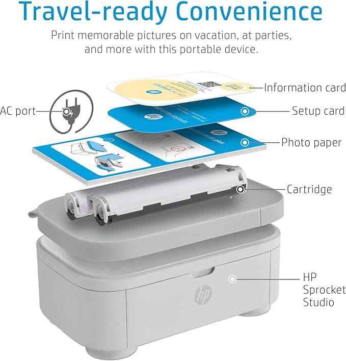 HP Sprocket Studio Plus WiFi Printer – Wirelessly Prints 4x6” Photos from Your iOS & Android Device